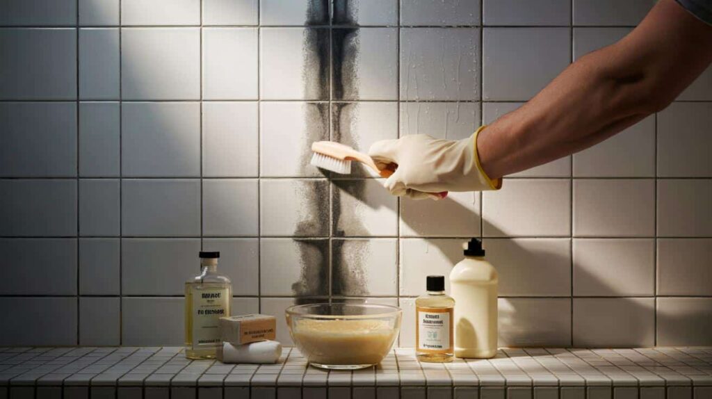 Geniale Vier-Zutaten-Mischung macht schwarze Fugen in 15 Minuten sauber