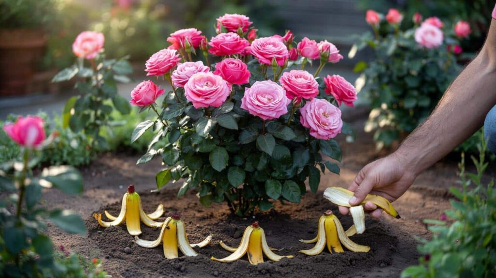 Küchenabfall-Trick: Mit Bananenschalen blühen Rosen fast durchgehend