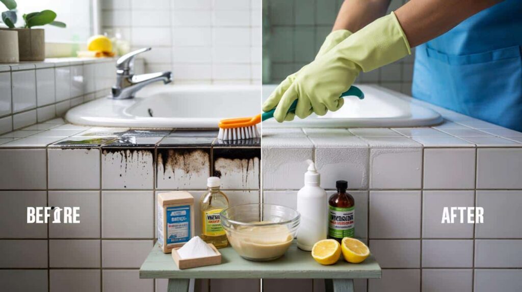 Mit vier Küchenzutaten: So werden schwarze Fugen in 15 Minuten wieder sauber